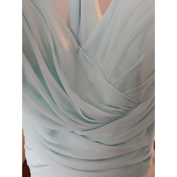 Davids Bridal Knee Length Bridesmaid Dress Ice Blue Size 16 - Picture 6 of 11